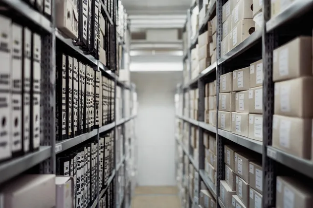 archive, boxes, shelf, folders, documents, data, storage, rack, row, stock, business, warehouse, depth of field, archive, data, storage, warehouse, warehouse, warehouse, warehouse, warehouse. Atlanta's civil rights speech archives at the King Center and HBCUs