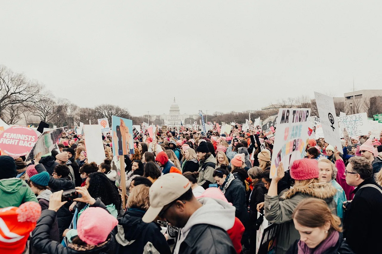 people, man, woman, protest, rally, equality, trump, feminist, empowerment, unite, protest, protest, protest, protest, protest, rally. Three audiences in one room: rebuilding civil rights speech context